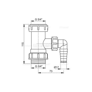 Переходник 5/4" AlcaPlast с подводкой A300